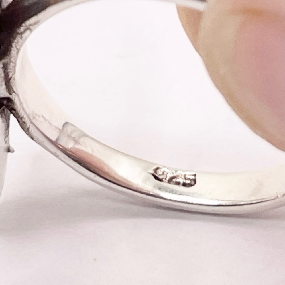 Size 8 Mop Dragonfly 925 Sterling Silver Ring - Picture 7 of 8